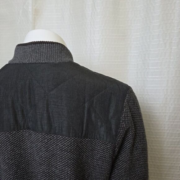 Tommy Bahama Cordillero Bomber Jacket Wool Blend Knit Gray/Blk Men's M - Picture 9 of 15